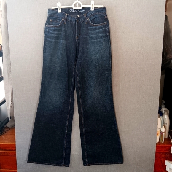 Guess Premium Y2K Low Rise Stretch Bootcut Jeans Womens 27 Blue Denim VTG Skater - Picture 2 of 8